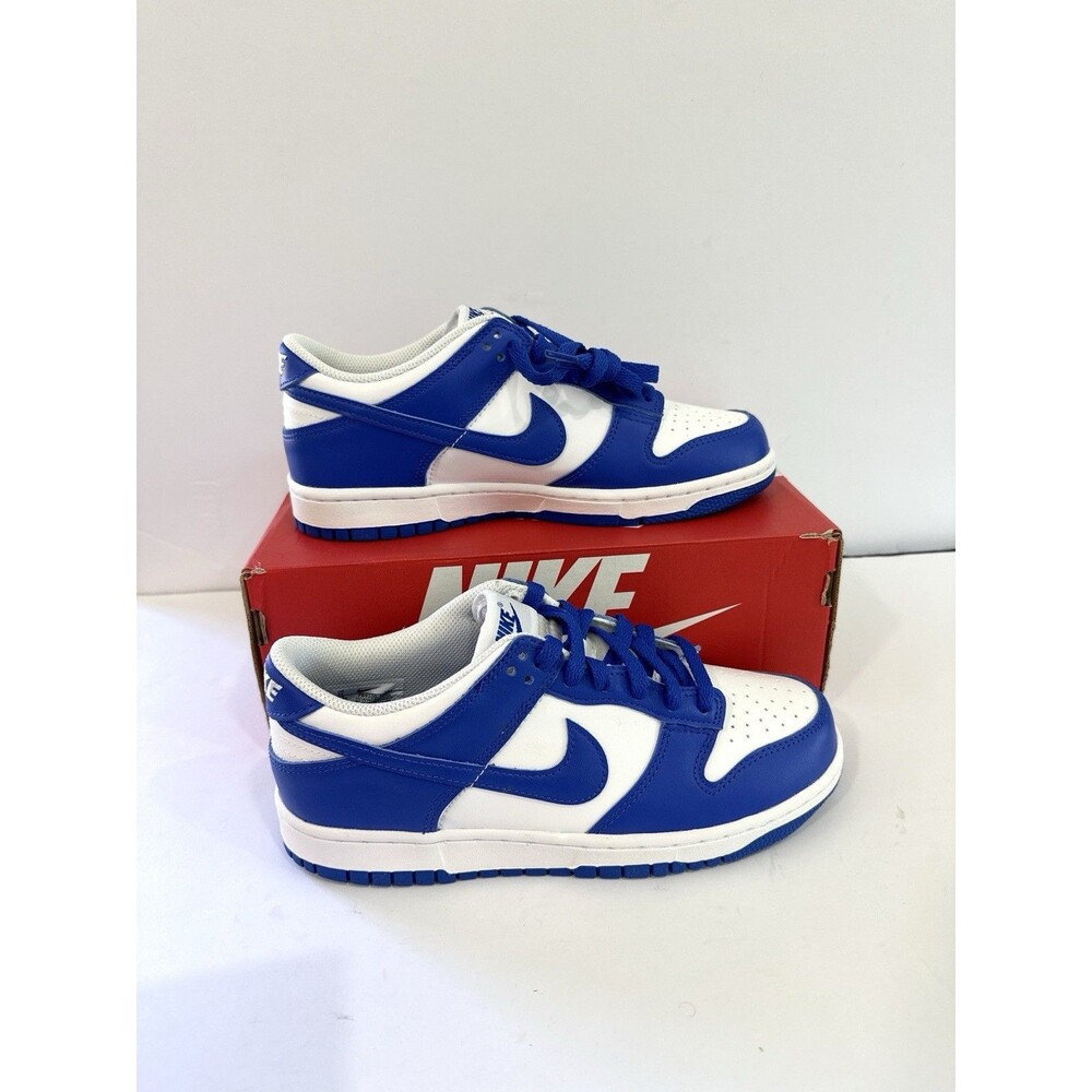 *NEW* Youth Grade-School NIKE DUNK LOW (GS) WHITE/HYPER ROYAL (FB9109 131)